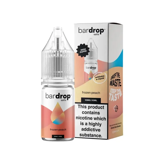 Bar Drop Frozen Peach 10ml Nic Salt E-liquid
