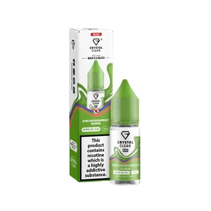 Crystal Clear Kiwi Passionfruit Guava 10ml Nic Salt E-liquid