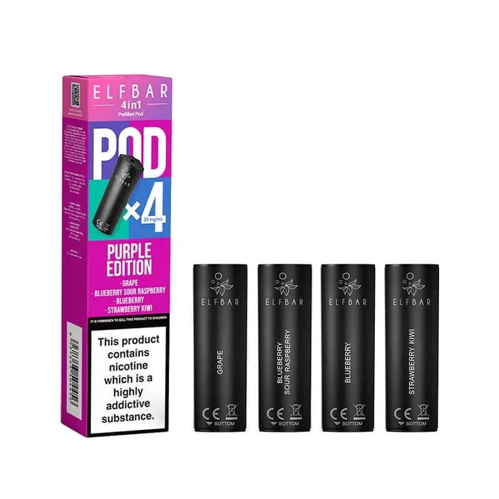 Elf Bar 4in1 Purple Edition Prefilled Vape Pods – 20mg