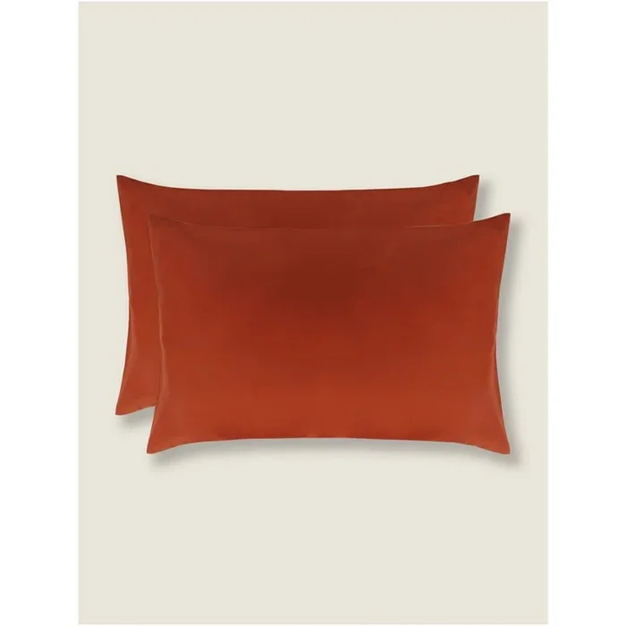George Home Burnt Orange Pillowcase Pair