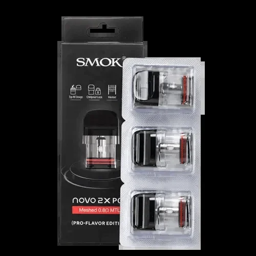 NOVO 2X Meshed 0.8Ω MTL Pod – 3 pcs