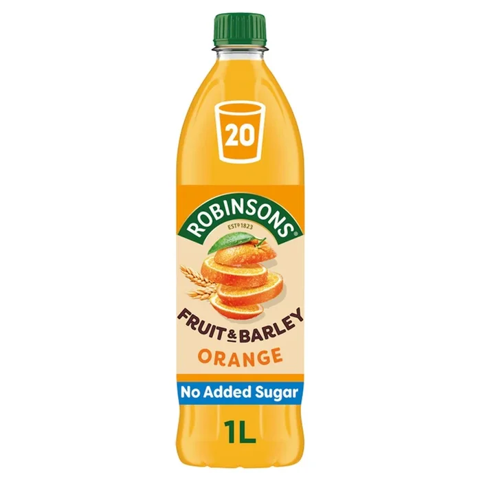 Robinsons Fruit & Barley Orange Squash No Added Sugar 1L