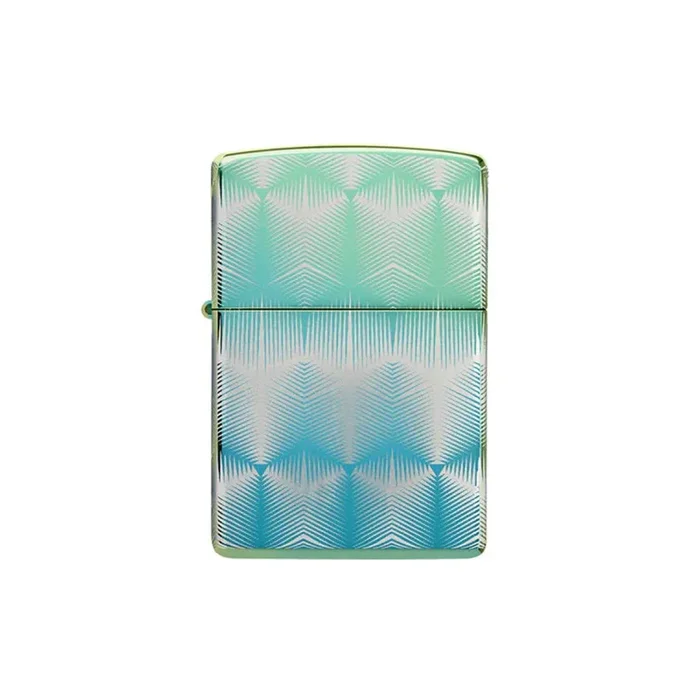 Zippo Lighter – High Polish Teal Pattern Design